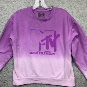 Viacom MTV Sweatshirt Womens Large Purple Ombre Retro Music Television
